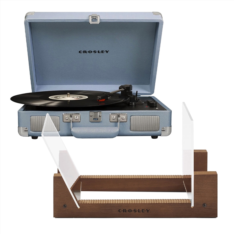 Crosley Cruiser Bluetooth Portable Turntable - Tourmaline  + Bundled Crosley Record Storage Display/Product Detail/Turntables