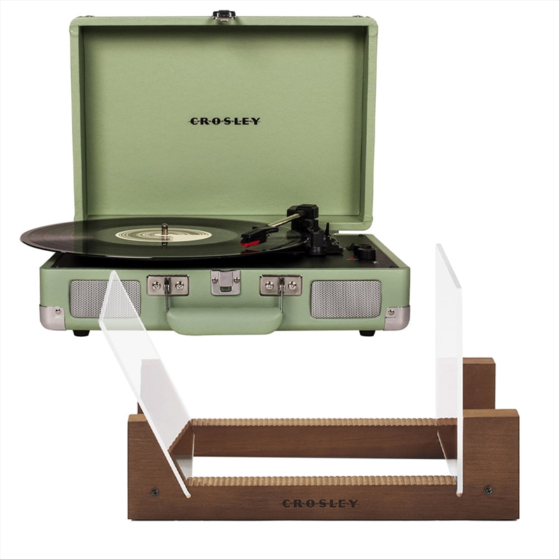 Crosley Cruiser Bluetooth Portable Turntable - Mint + Bundled Crosley Record Storage Display Stand/Product Detail/Turntables