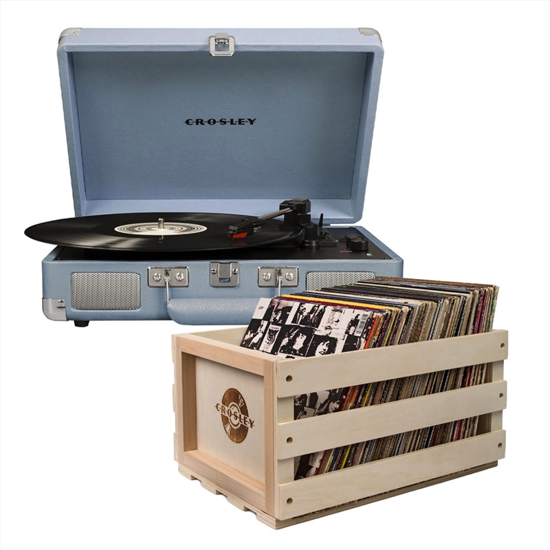 Crosley Cruiser Bluetooth Portable Turntable - Tourmaline + Bundled Crosley Record Storage Crate/Product Detail/Turntables