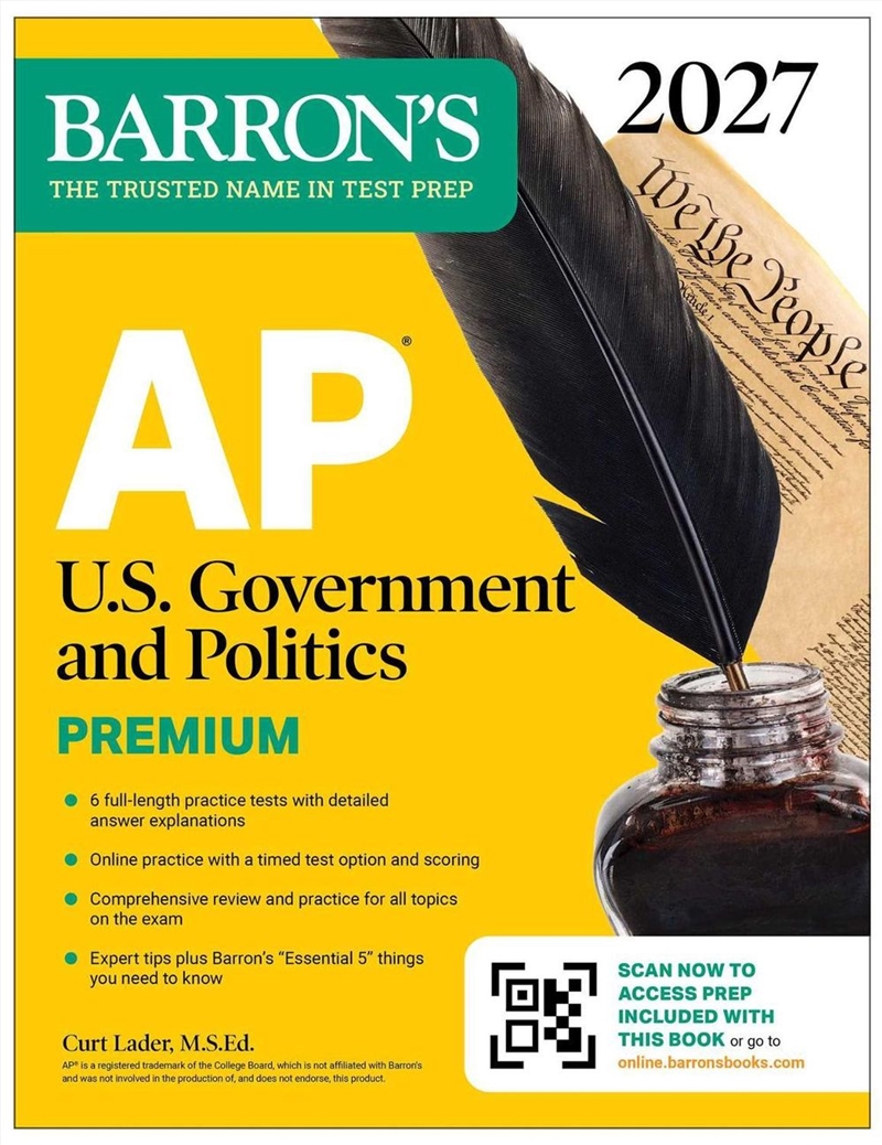 AP U.S. Government and Politics Premium, 2027: Prep Book with 6 Practice Tests + Comprehensive Revie/Product Detail/Education & Textbooks