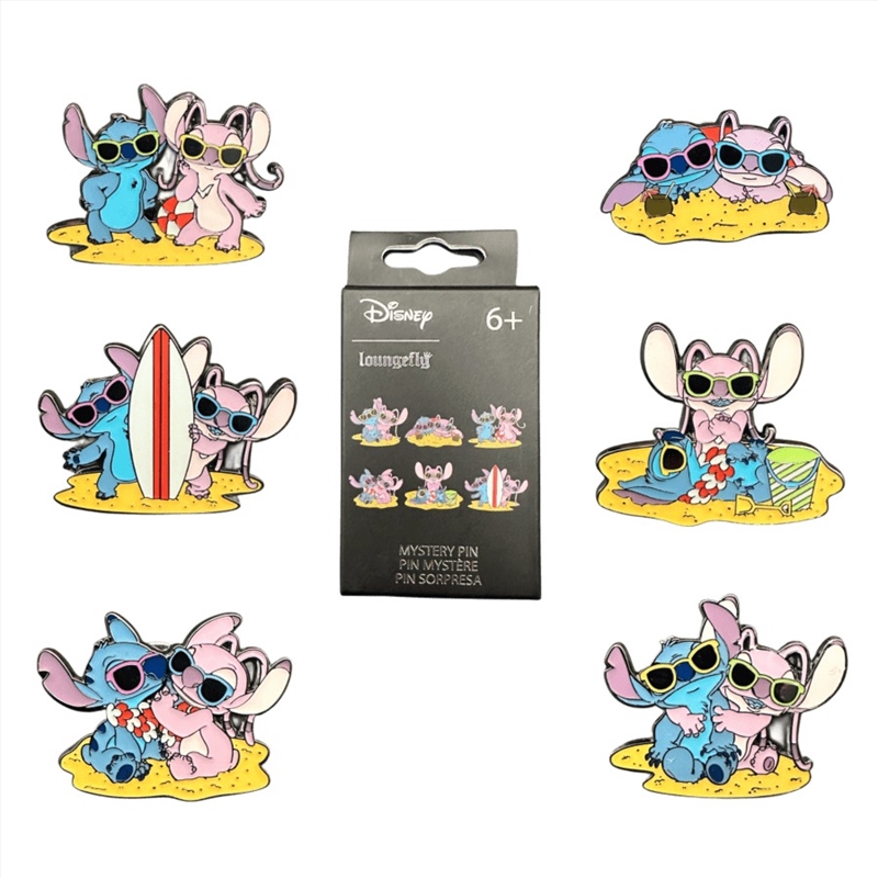 Loungefly Lilo & Stitch - Stitch & Angel Beach Scene Mystery Pin Blind Box (Sent At Random)/Product Detail/Buttons & Pins