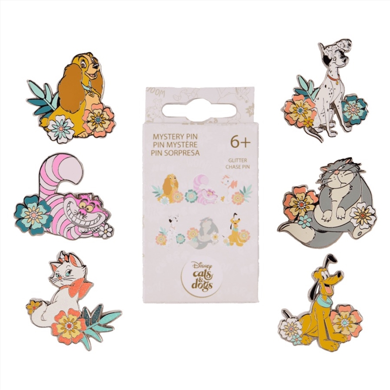 Loungefly Dogs & Cats - Floral Mystery Pin Blind Box (Sent At Random)/Product Detail/Buttons & Pins