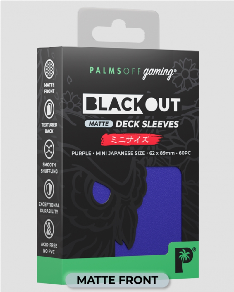 Palms Off Gaming - BLACKout Deck Sleeves - Japanese - 60pc - PURPLE - Matte/Product Detail/Games Accessories