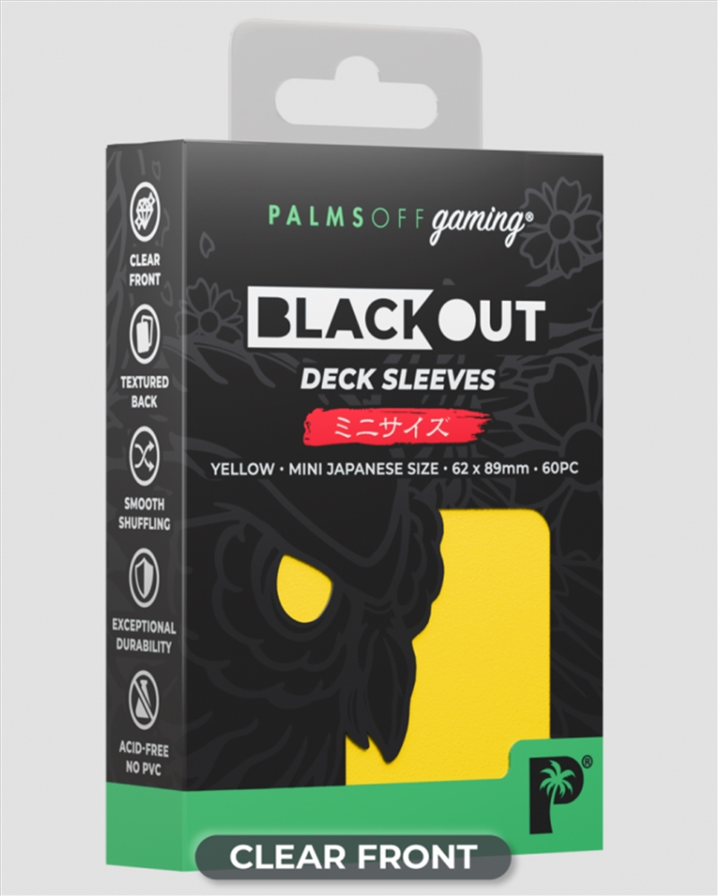 Palms Off Gaming - BLACKout Deck Sleeves - Japanese - 60pc - YELLOW/Product Detail/Games Accessories