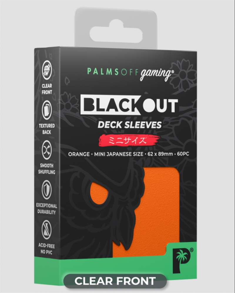 Palms Off Gaming - BLACKout Deck Sleeves - Japanese - 60pc -ORANGE/Product Detail/Games Accessories