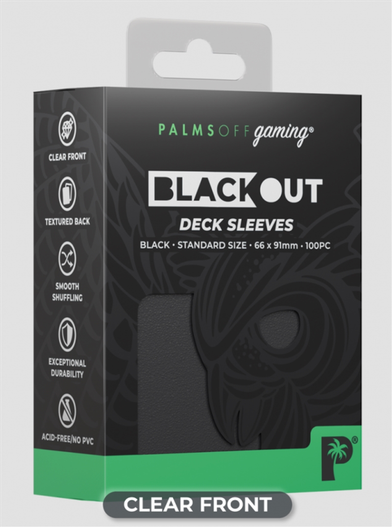 Palms Off Gaming - BLACKout Deck Sleeves - Standard - 100pc - BLACK/Product Detail/Games Accessories