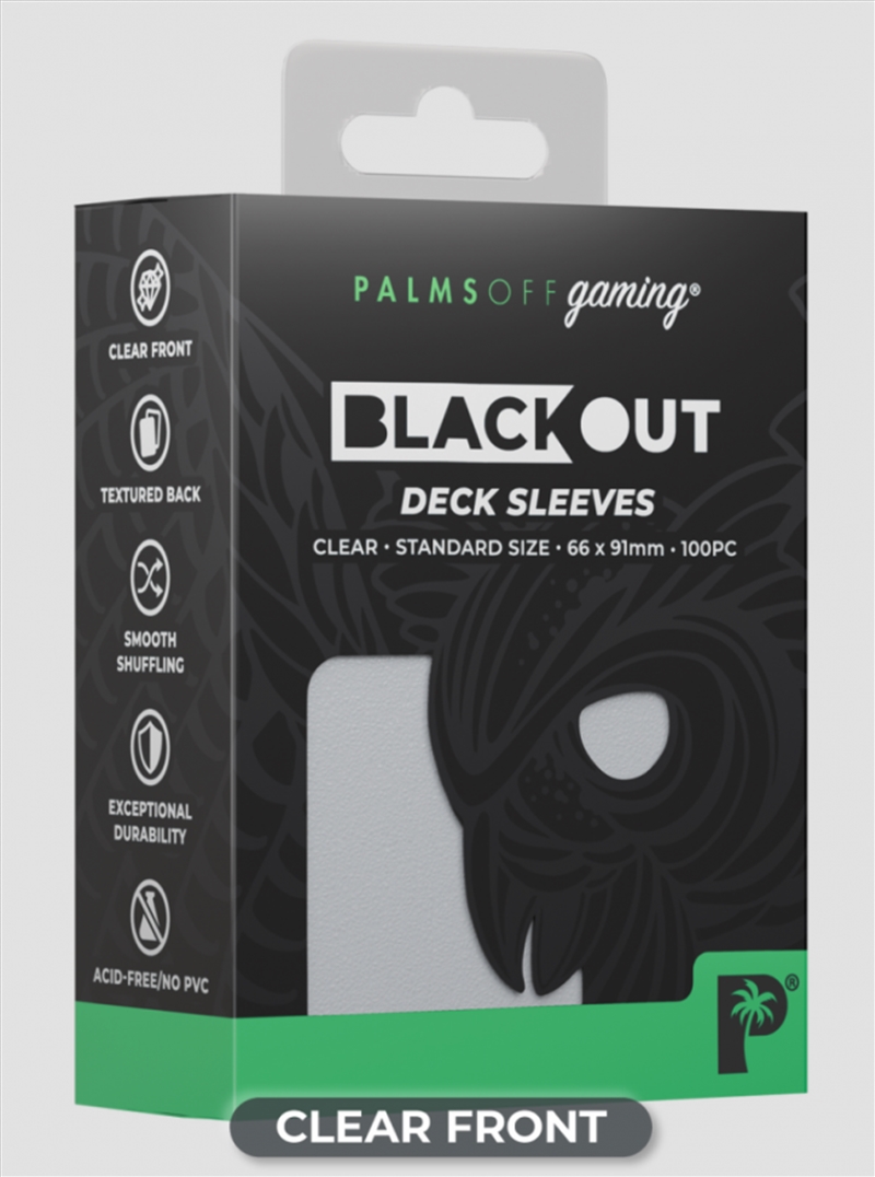 Palms Off Gaming - BLACKout Deck Sleeves - Standard - 100pc - CLEAR/Product Detail/Games Accessories