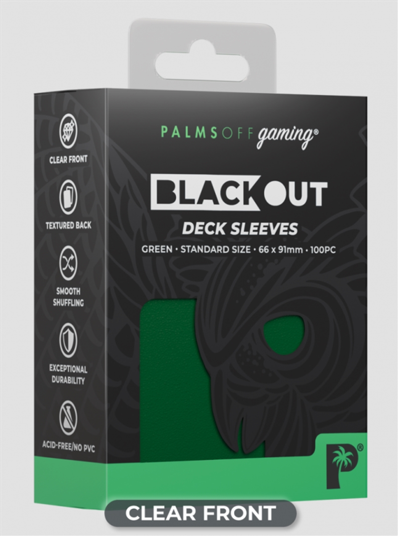 Palms Off Gaming - BLACKout Deck Sleeves - Standard - 100pc - GREEN/Product Detail/Games Accessories