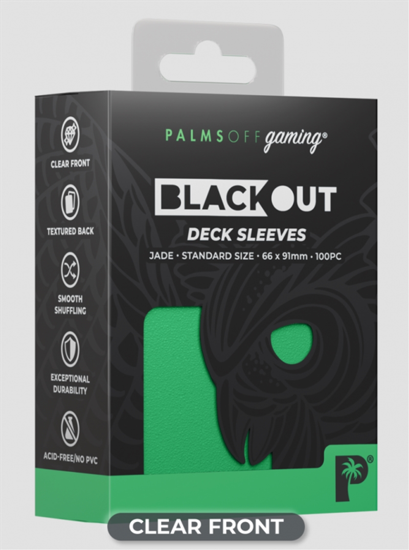 Palms Off Gaming - BLACKout Deck Sleeves - Standard - 100pc - JADE/Product Detail/Games Accessories