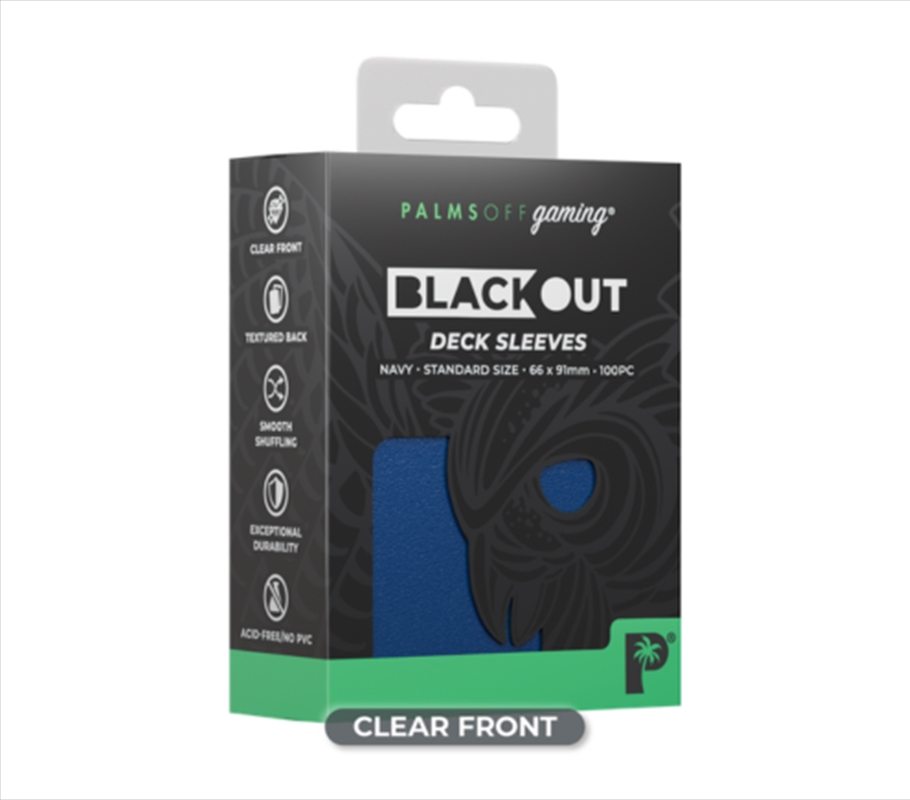 Palms Off Gaming - BLACKout Deck Sleeves - Standard - 100pc - NAVY/Product Detail/Games Accessories