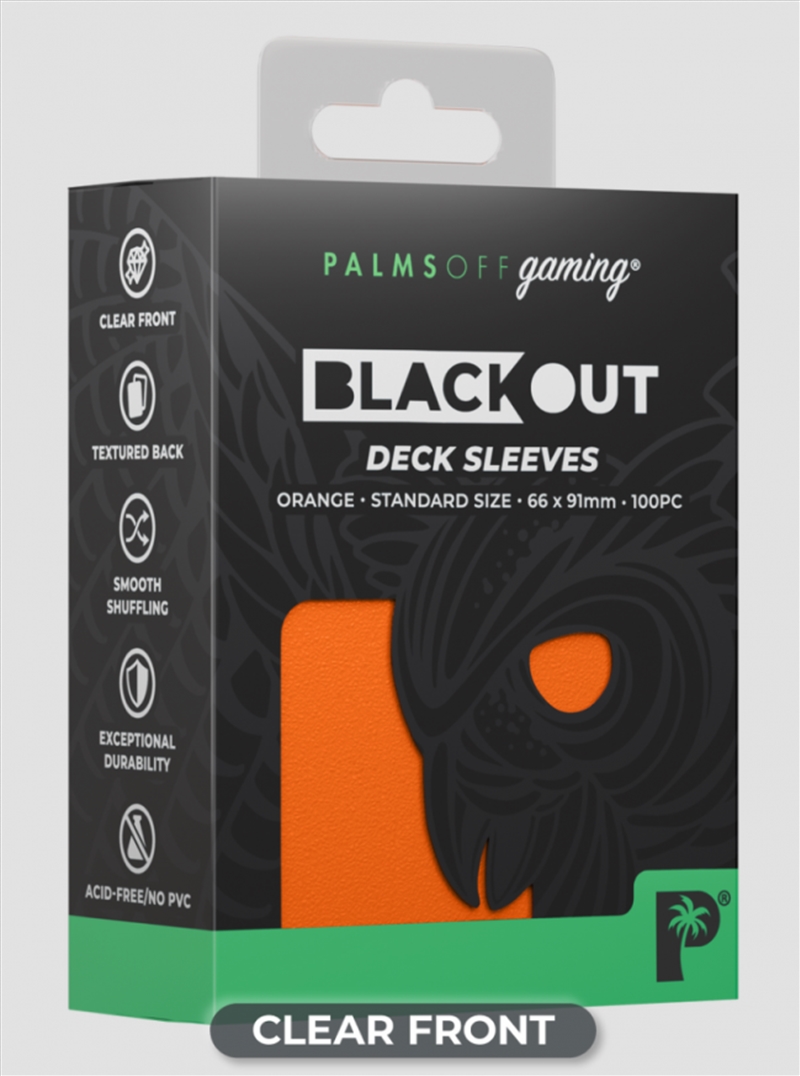 Palms Off Gaming - BLACKout Deck Sleeves - Standard - 100pc - ORANGE/Product Detail/Games Accessories