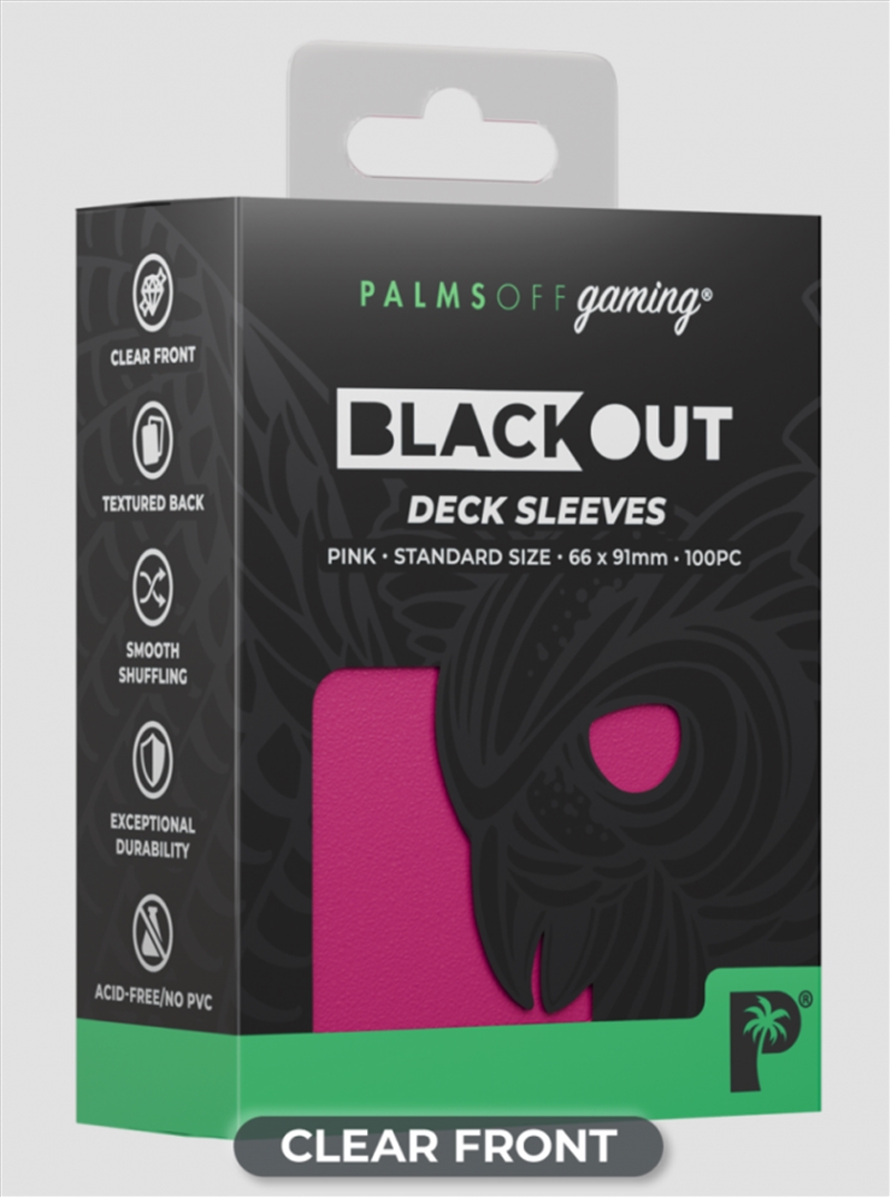 Palms Off Gaming - BLACKout Deck Sleeves - Standard - 100pc - PINK/Product Detail/Games Accessories