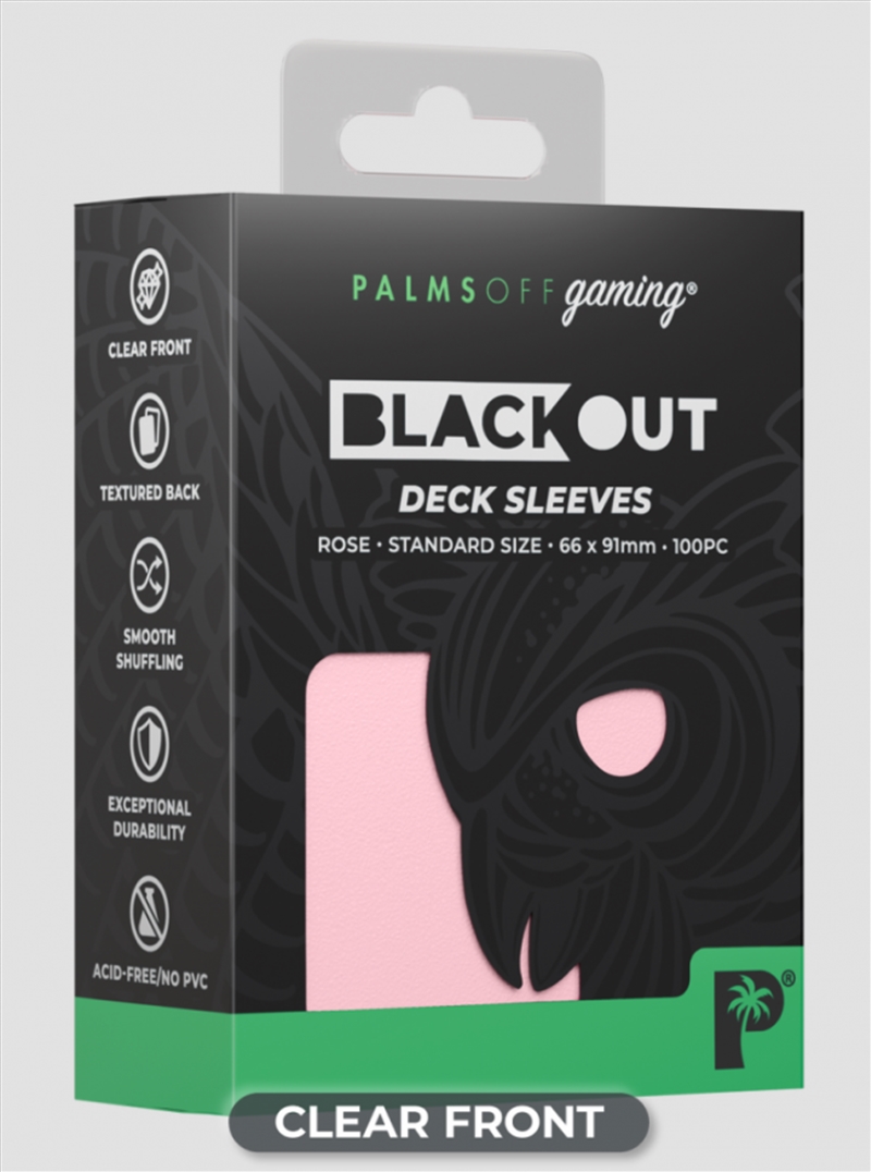 Palms Off Gaming - BLACKout Deck Sleeves - Standard - 100pc - ROSE/Product Detail/Games Accessories