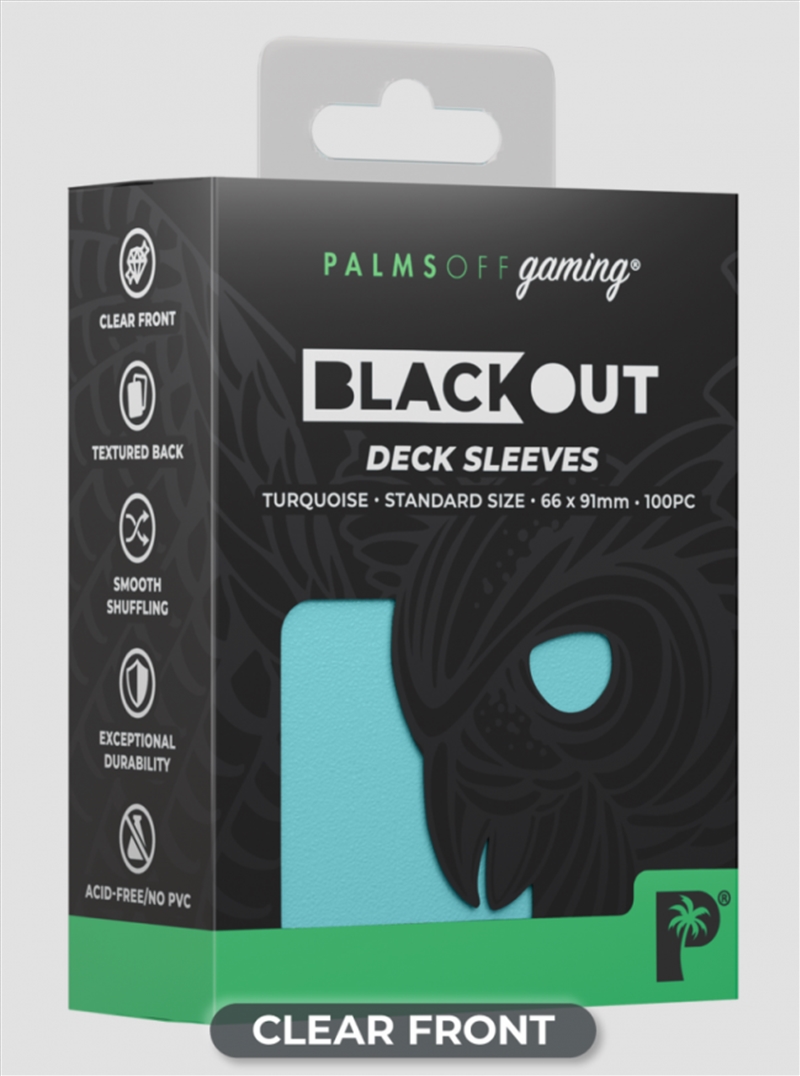 Palms Off Gaming - BLACKout Deck Sleeves - Standard - 100pc - TURQUOISE/Product Detail/Games Accessories