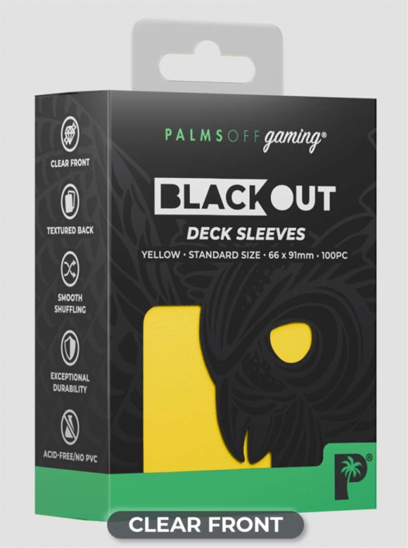 Palms Off Gaming - BLACKout Deck Sleeves - Standard - 100pc - YELLOW/Product Detail/Games Accessories