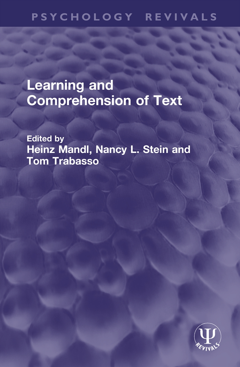 Learning and Comprehension of Text/Product Detail/Psychology