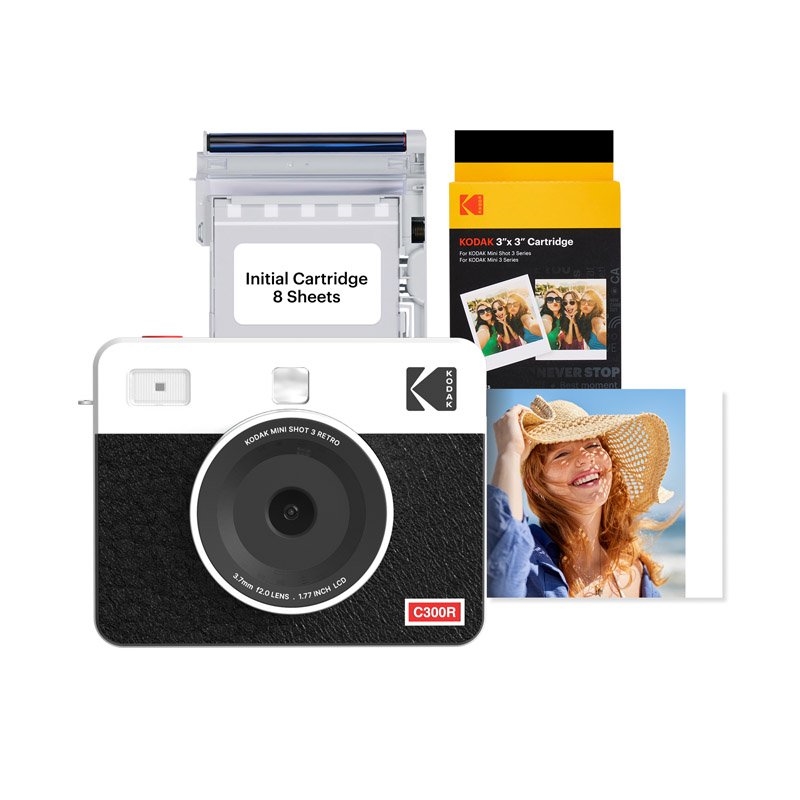 Kodak Instant Camera Mini Shot 3 Retro Cartridge Bundle Colour: White/Product Detail/Cameras
