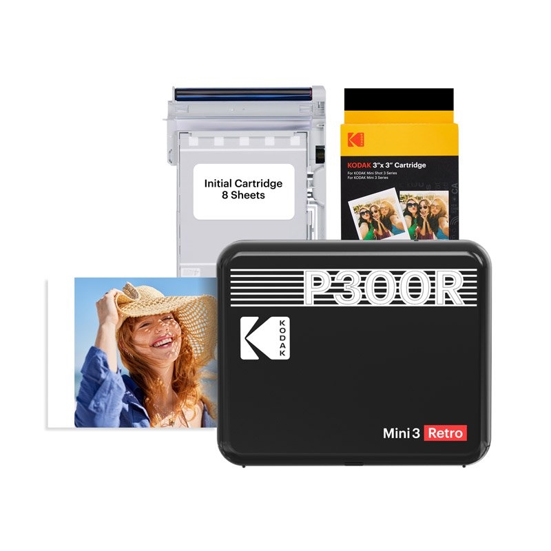 Kodak Instant Mini 3 Retro Cartridge Bundle Colour: Black/Product Detail/Cameras