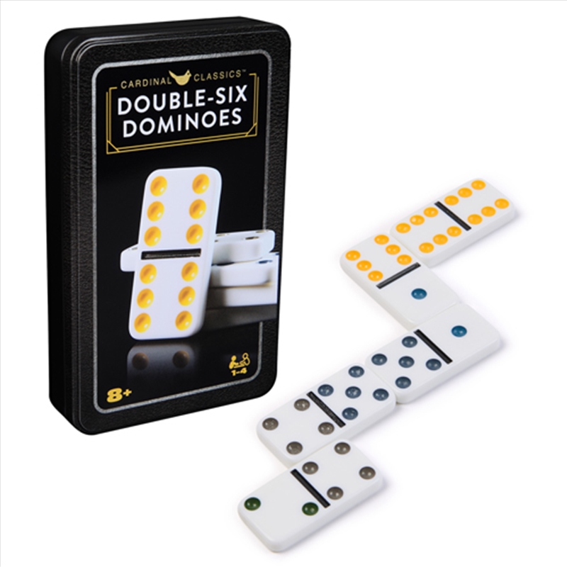 Classic Double 6 Coloured Dominoes in Tin/Product Detail/Board Games