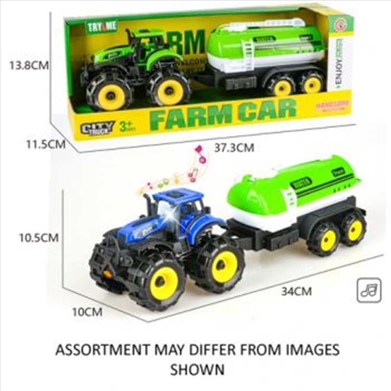 Farm Tractor & Trailer 33cm Friction with Lights & Sounds assorted (Sent At Random)/Product Detail/Toys