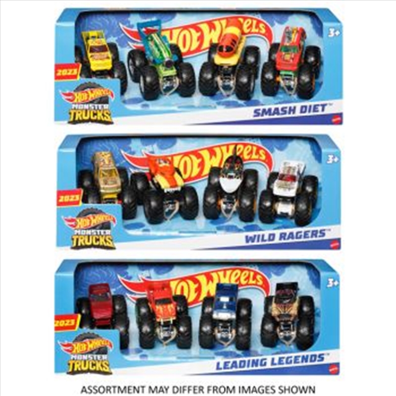 Hot Wheels Monster Trucks 1:64 4 Pack assorted (Sent At Random)/Product Detail/Toys