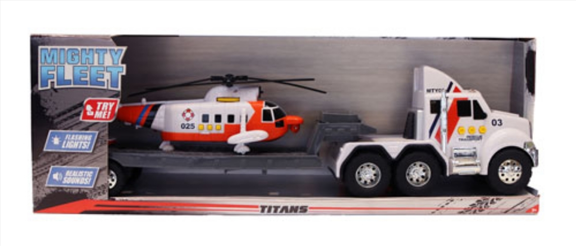 Mighty Fleet Titans Flatbed Truck with Helicopter/Product Detail/Toys