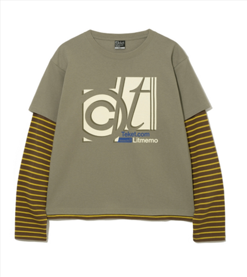 [Bts Jin Pick] Stress Fix Layered L/S Tee Khaki Beige - M/Product Detail/KPOP Merch