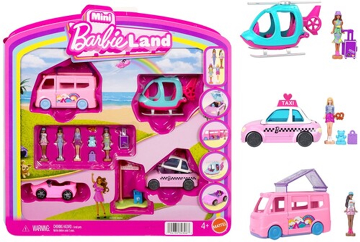 Barbie Mini Barbie Land 4-Pack Doll & Vehicle Set/Product Detail/Toys