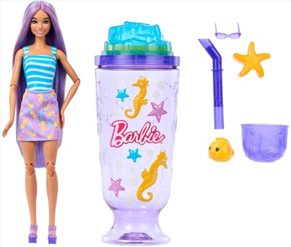 Barbie Pop Reveal Sea Slushy Series Seahorse Doll, Pet & Accessories (One Random Barbie Pop! Reveal/Product Detail/Toys