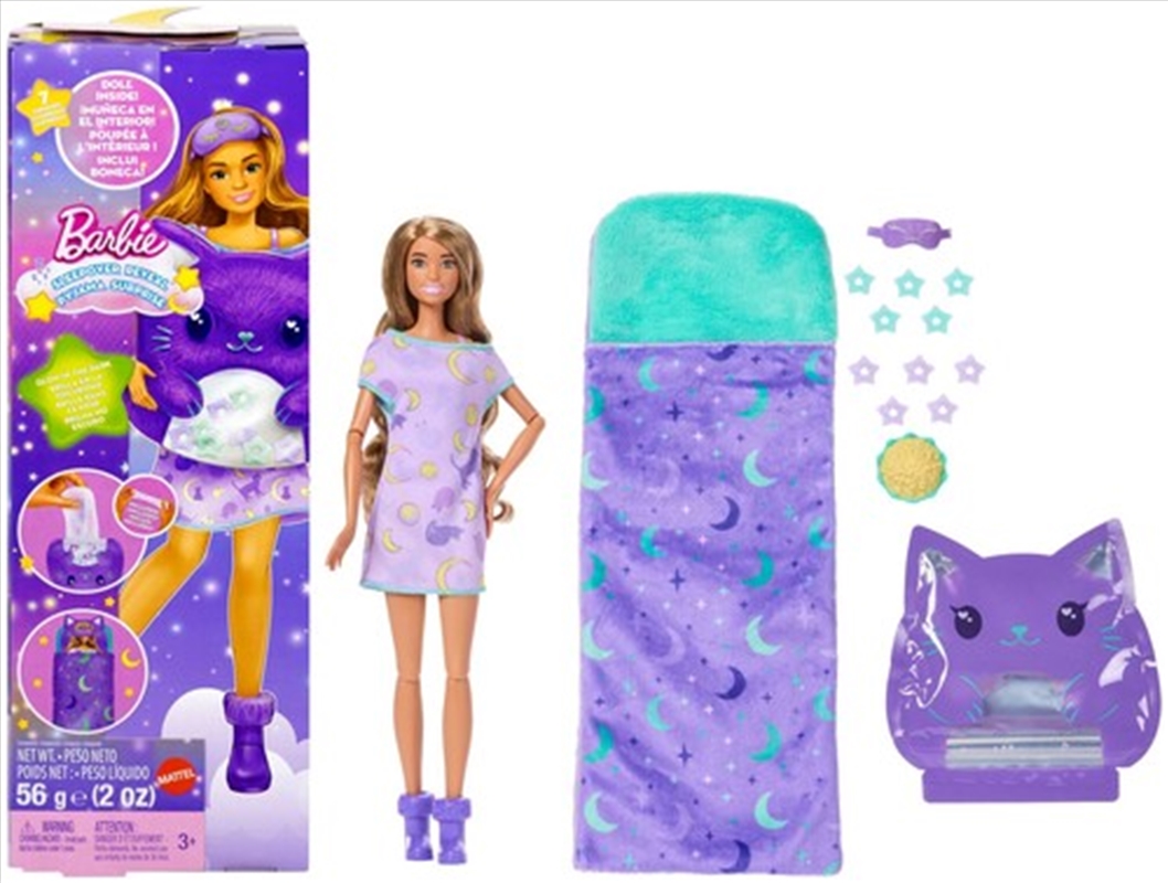Barbie Party Unboxed Sleepover Reveal Series Purple Pajama Doll & Accessories (One Random Barbie Sle/Product Detail/Toys