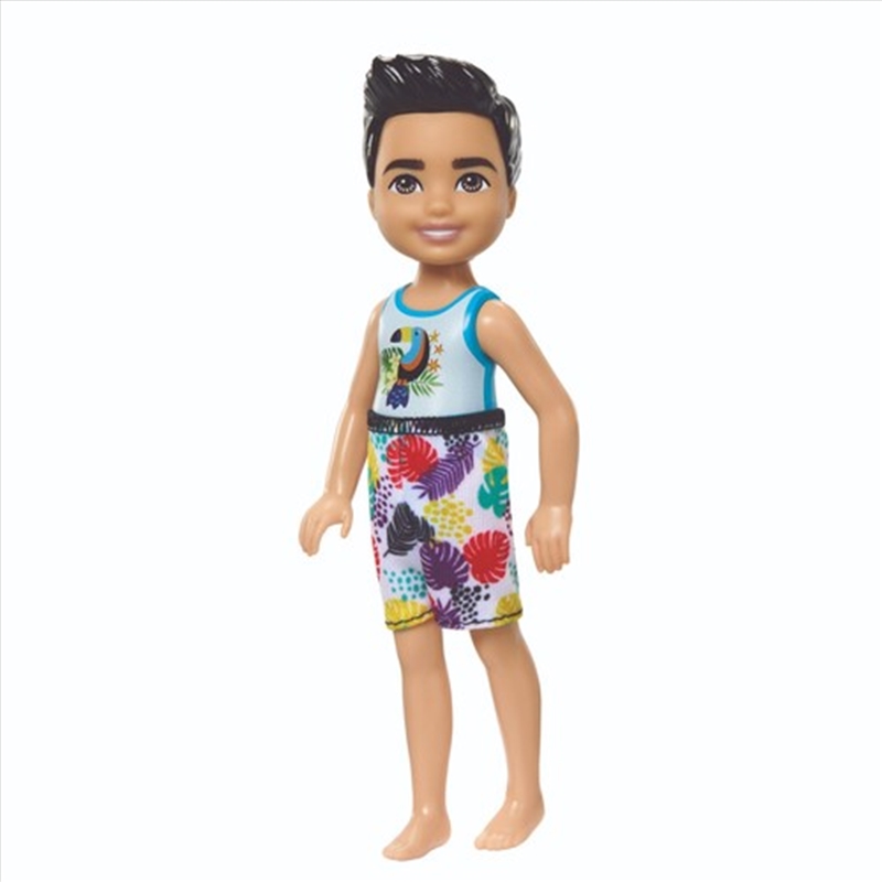 Barbie Chelsea Small Doll Boy with Swimsuit, Toucan Shirt, Black Hair/Product Detail/Toys
