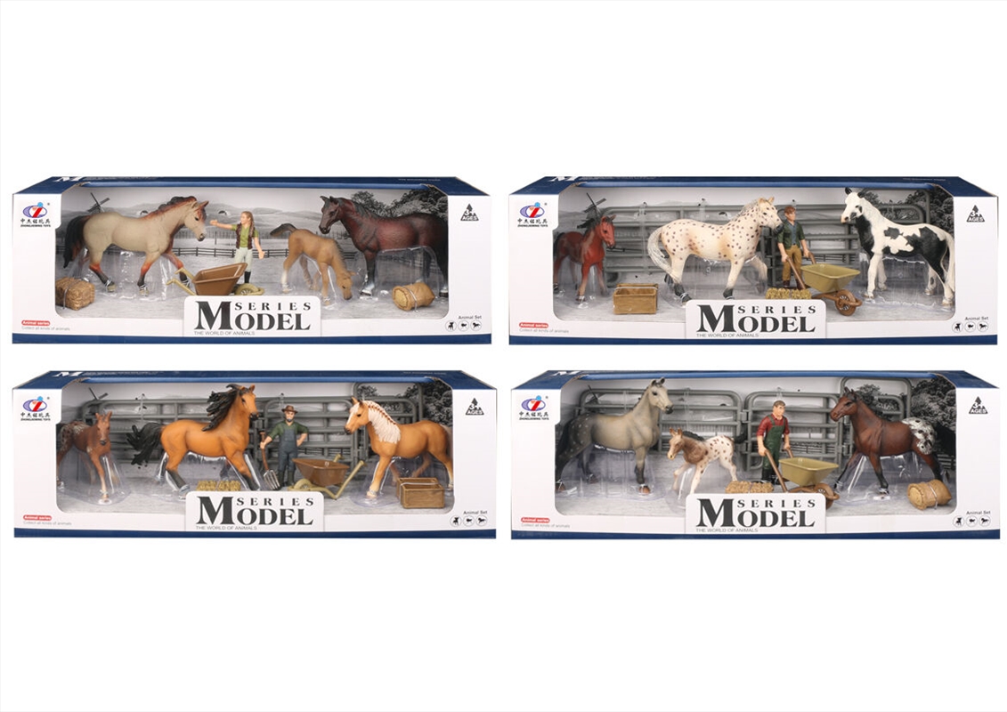 Farm Animals Horses 3pc with Figure and Accessories 4 assorted (Sent At Random)/Product Detail/Toys