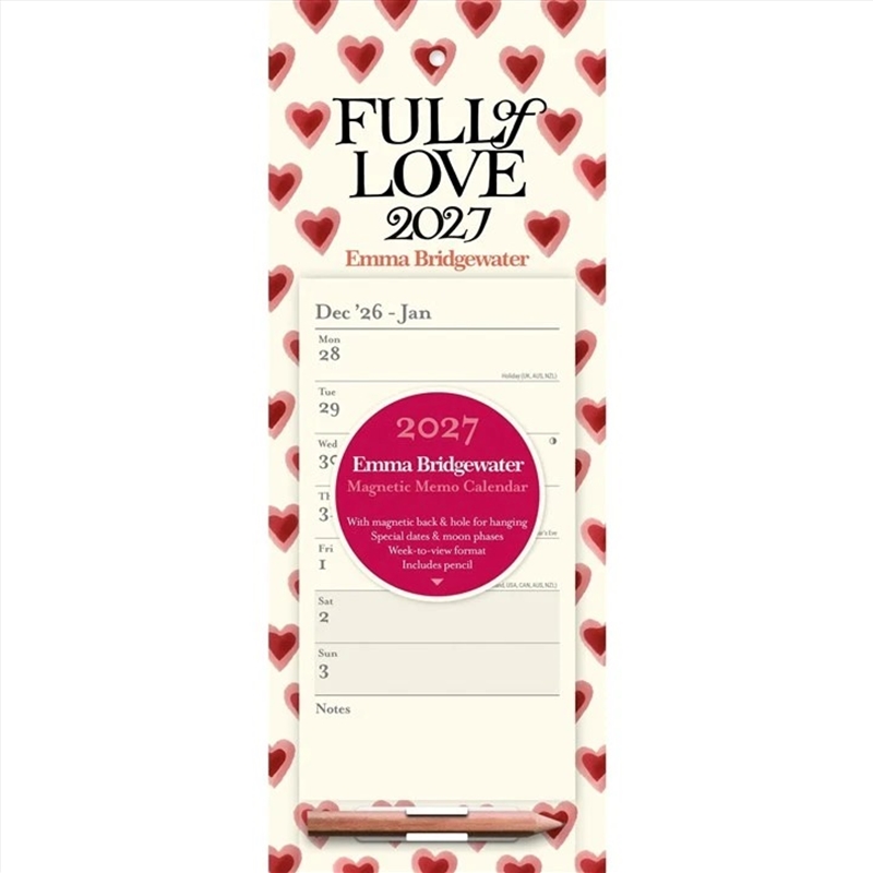 Emma Bridgewater, Double Hearts WTV Magnetic/Product Detail/Calendars & Diaries