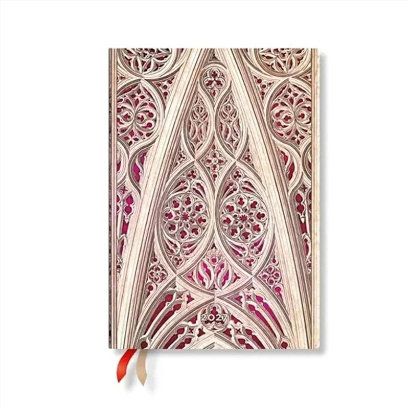 2027 Vault Of The Milan Cathedral Burgundy Duomo Di Milano Midi 12-Month Softcover Dayplanner Elasti/Product Detail/Calendars & Diaries