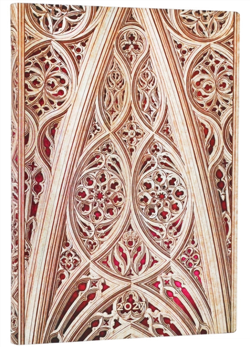 2027 Vault Of The Milan Cathedral Burgundy Duomo Di Milano Midi 12-Month Softcover Dayplanner Elasti/Product Detail/Calendars & Diaries