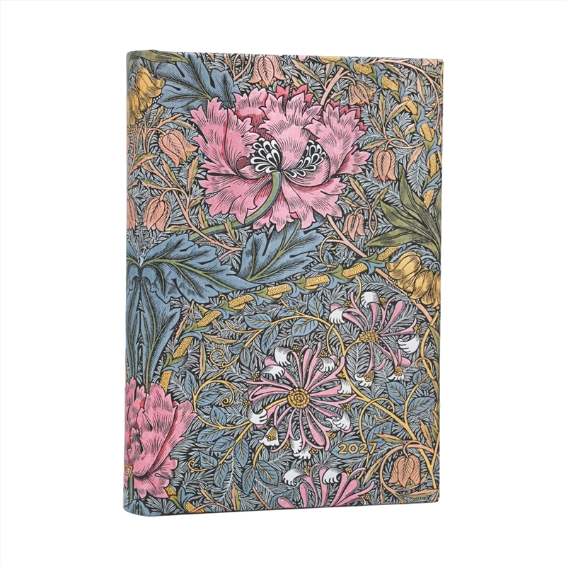 2027 Morris Pink Honeysuckle William Morris Maxi 12-Month Softcover Dayplanner Elastic Band Closure/Product Detail/Calendars & Diaries