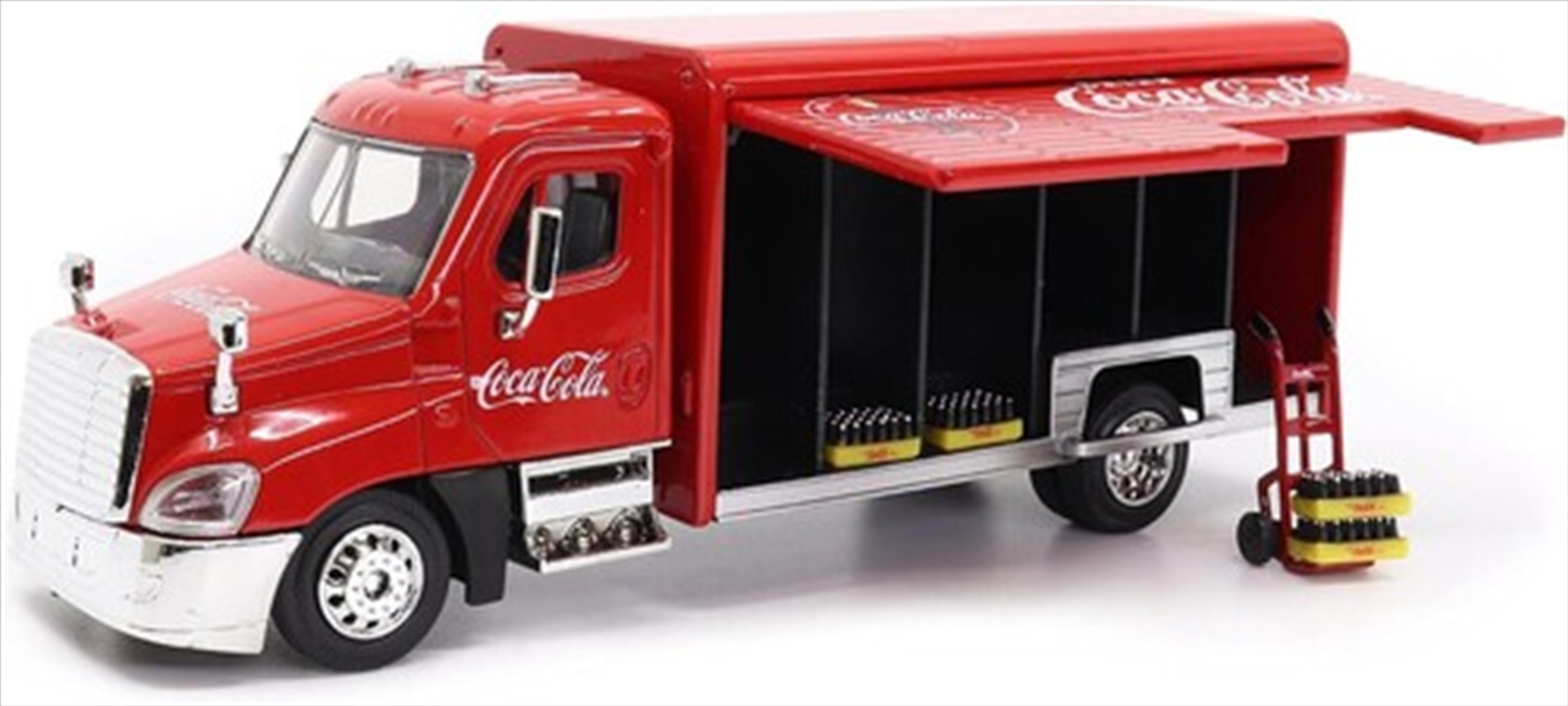Coca-Cola Motor City Classics: Beverage Delivery Truck With 2 Sliding doors, handcart and 4 bottle c/Product Detail/Figurines