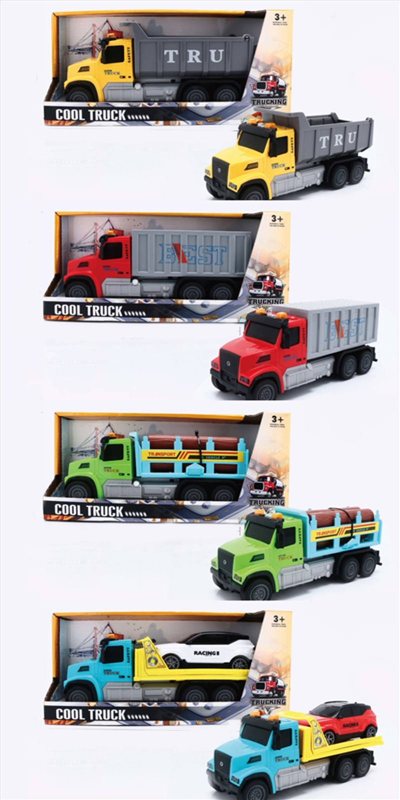 Truck Dump - Container - Log - Car Carrier 27cm 4 assorted (Sent At Random)/Product Detail/Toys