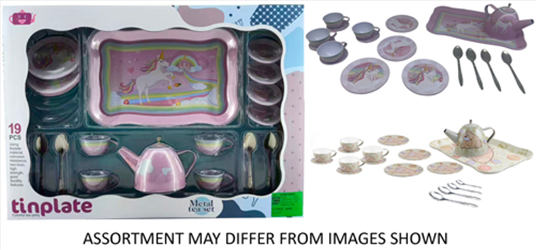 Tea Set 19pc Tinplate Metal 2 assorted (Sent At Random)/Product Detail/Toys
