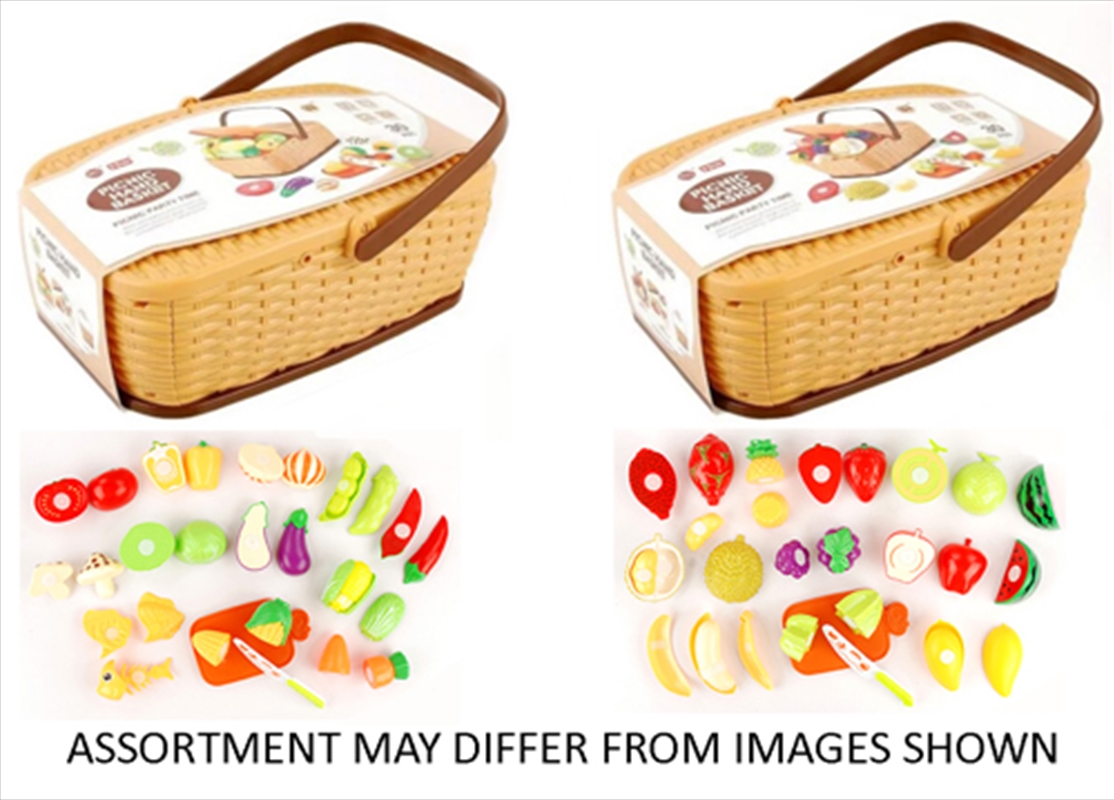 Play Food Picnic Basket Pull Apart 2 assorted Fruit / Veg (Sent At Random)/Product Detail/Toys