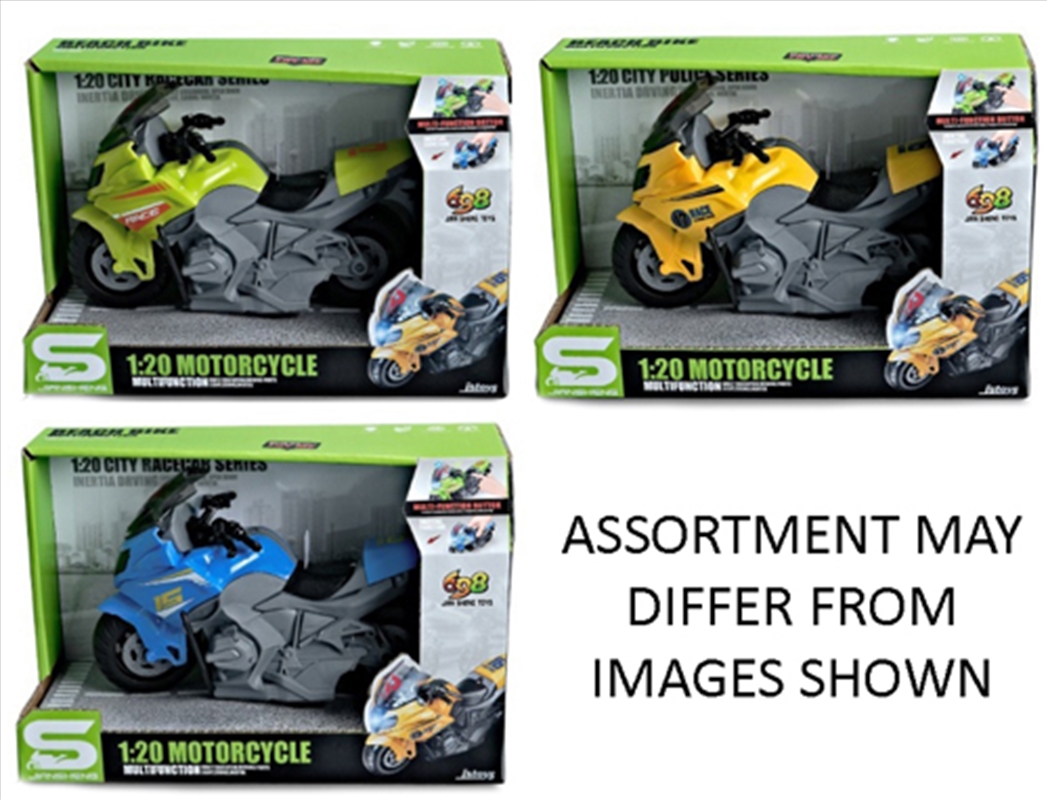 Motorbike 1:20 Friction with Light and Sound 20cm 3 assorted (Sent At Random)/Product Detail/Toys