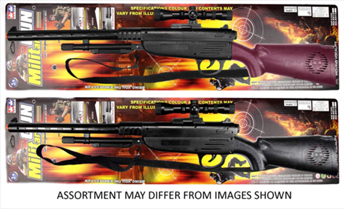 Military Rifle with Scope and Pop Sound 2 assorted (Sent At Random)/Product Detail/Toys