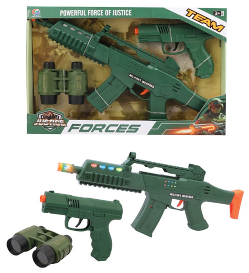 Military Machine Gun -  Pistol and Binoculars with Light and Sound/Product Detail/Toys