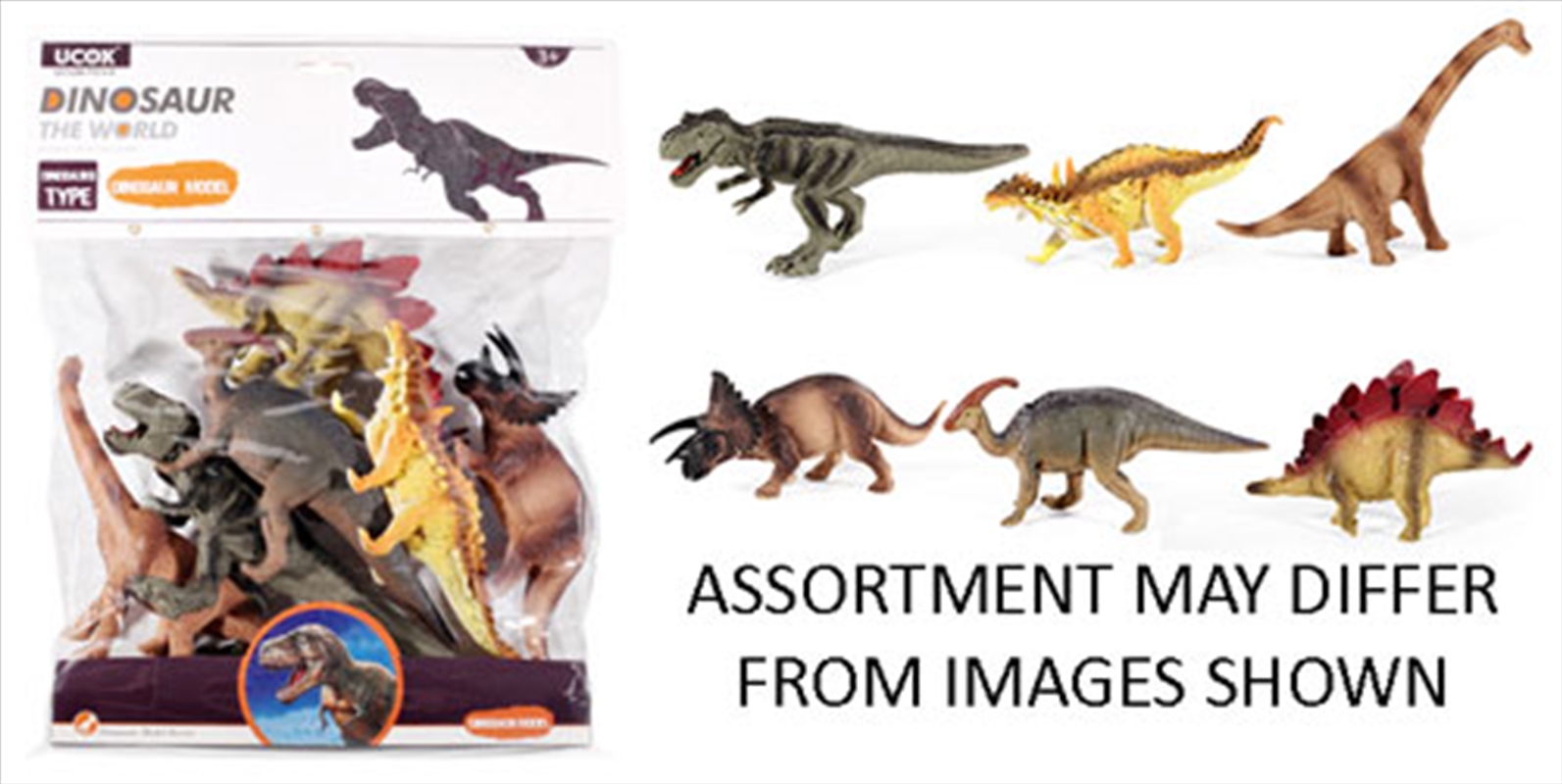 Dinosaurs 20cm assorted in Poly Bag 6pc (Sent At Random)/Product Detail/Toys