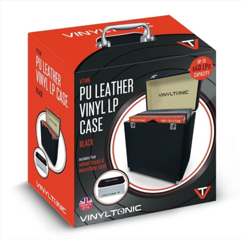 Vinyl Tonic Pu Leather LP Case Black (With Velvet Brush & Microfibre Cloth)/Product Detail/Storage