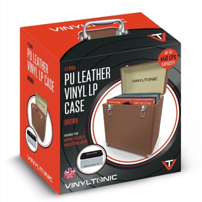 Vinyl Tonic Pu Leather LP Case Brown (With Velvet Brush & Microfibre Cloth)/Product Detail/Storage