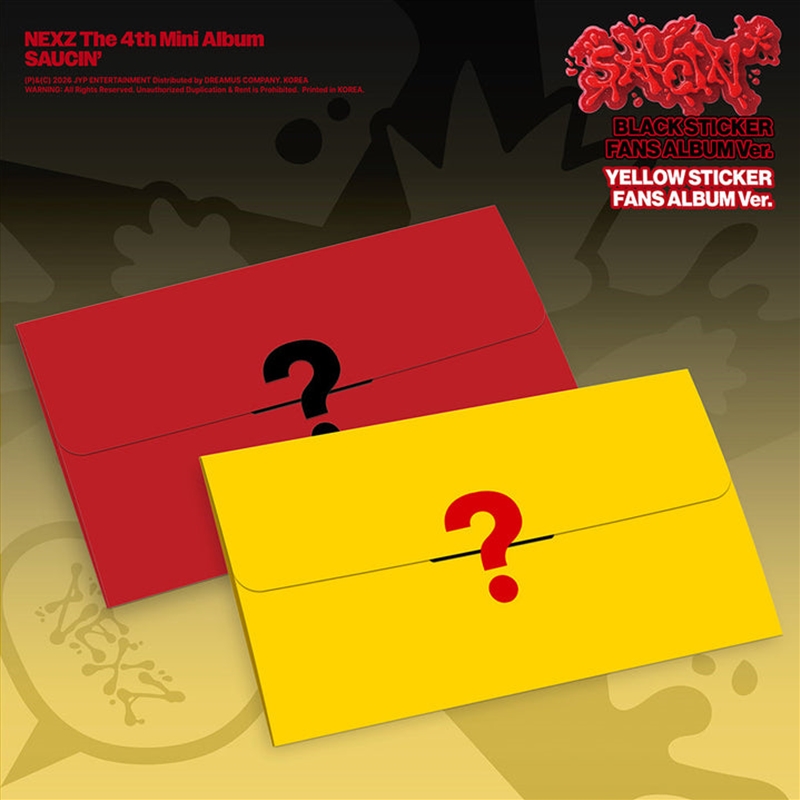 Nexz - Saucin' 4th Mini Album Sticker Fans Album Ver Random/Product Detail/World