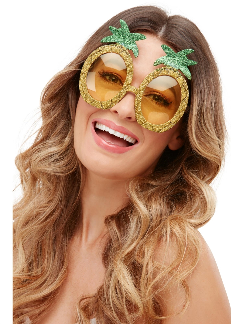 Tropical Pineapple Glitter Glasses/Product Detail/Costumes