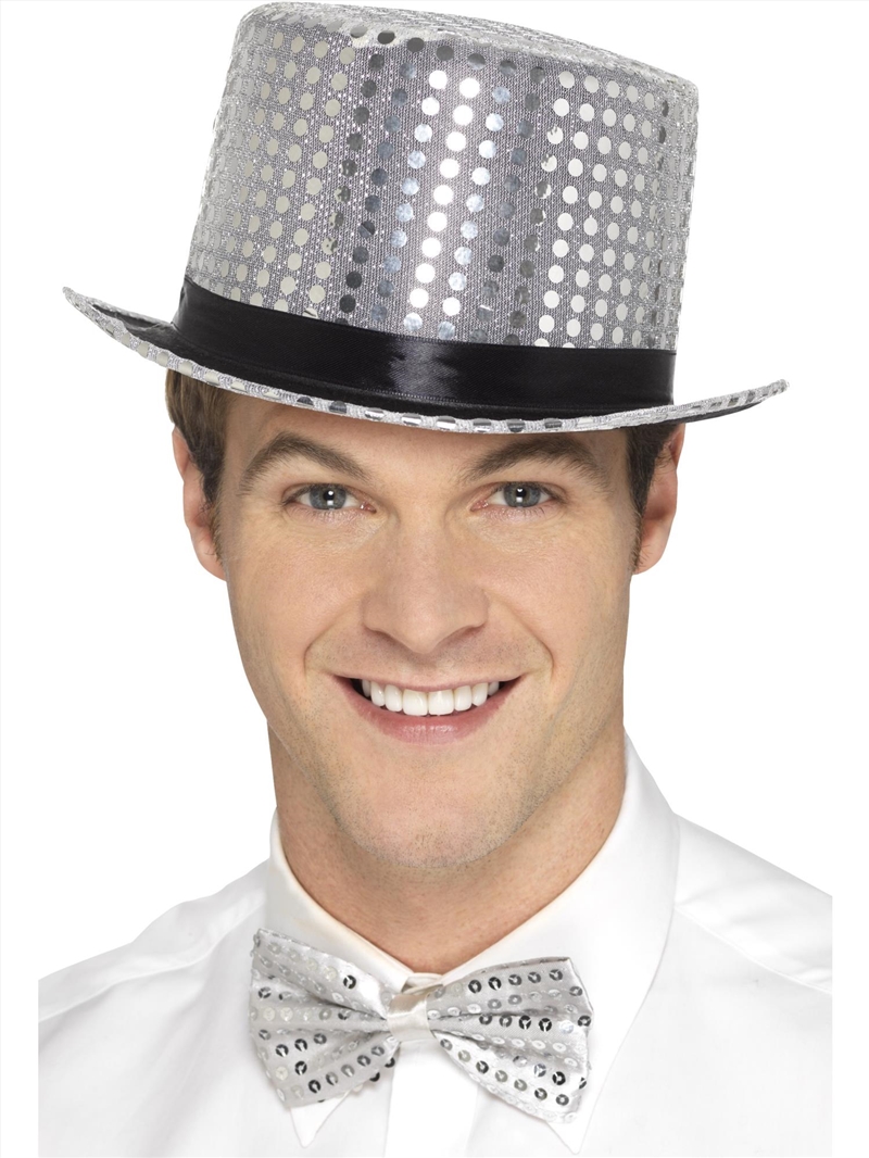 Top Hat Silver Sequin/Product Detail/Costumes