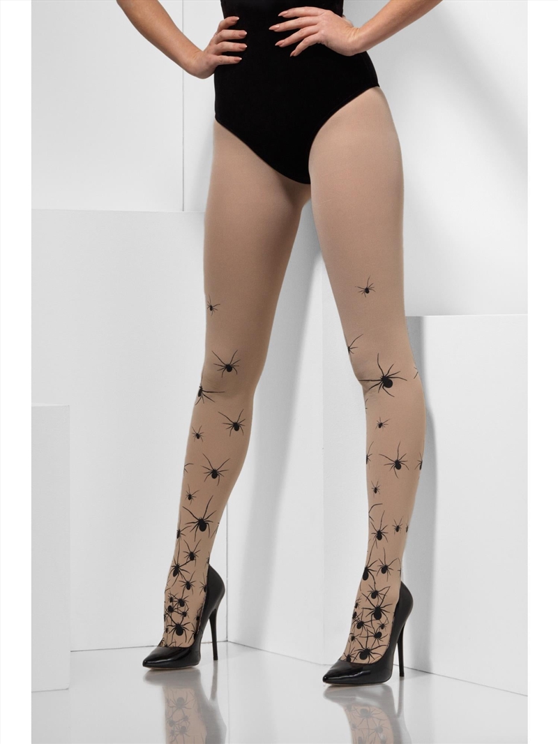 Tights, Opaque With Black Spiders - One Size/Product Detail/Costumes